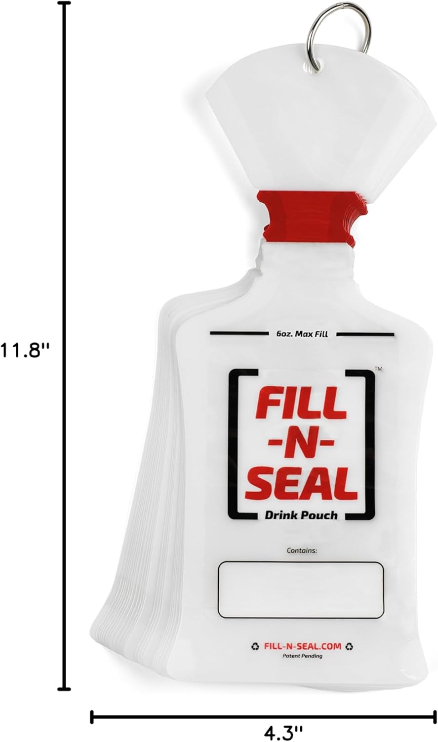 Skiennix Liquid Heat Sealed Pouches - TSA Approved, 6oz, 100% Flexible & BPA Free - White