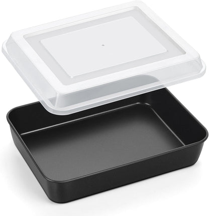 P&P CHEF Toaster Oven Pan - Nonstick Baking & Roasting Tray with Lid | 10.5 Inch, 2-Piece Set