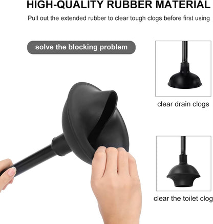SetSail Toilet Brush and Plunger Set - Heavy Duty Bathroom Cleaning Tools | Black Semi-Hidden Design
