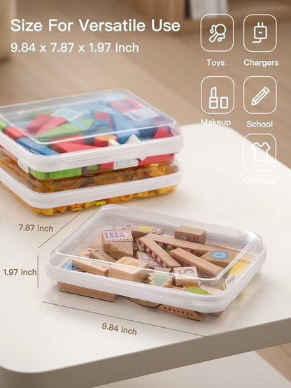 CoiiJoii Large Clear Hard Shell Zippered Case - Waterproof Diaper Bag Organizing Pouches | 3PCS Set