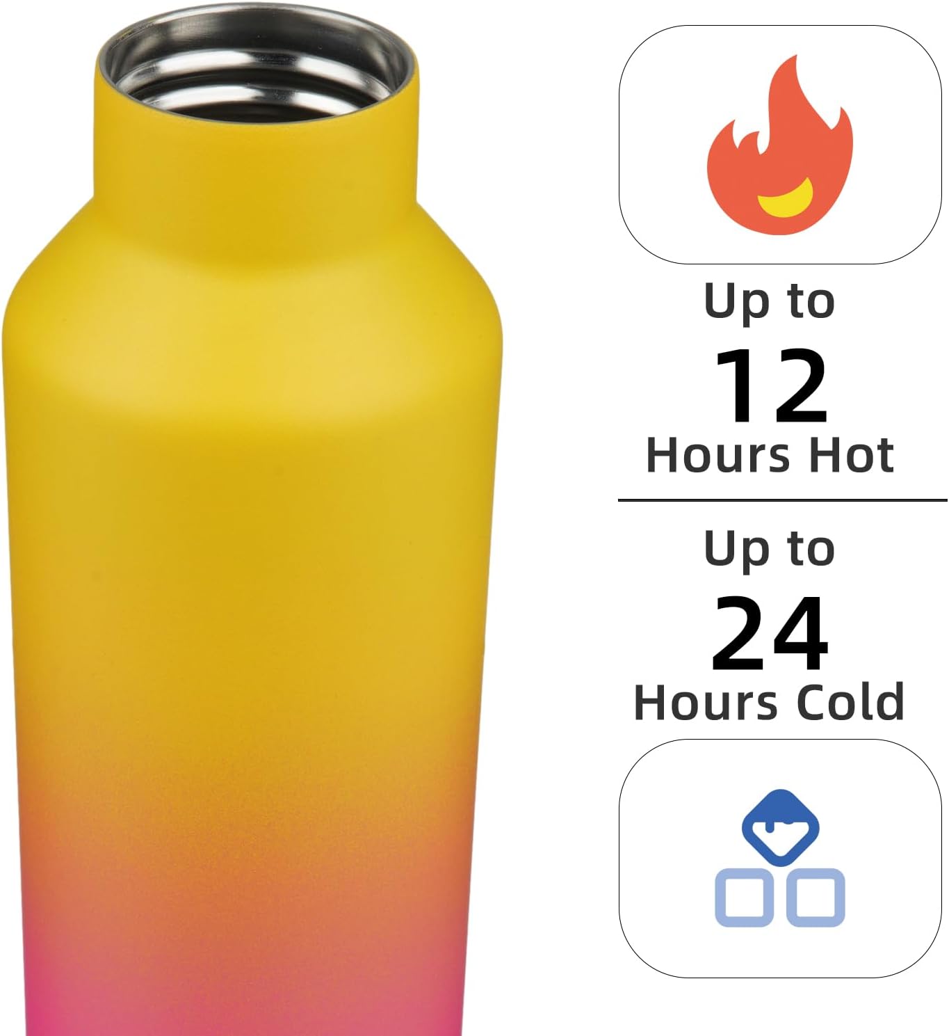 Skiennix Insulated Water Bottle - 17 OZ Double Wall Vacuum Stainless Steel Flask with Straw | Rainbow Finish