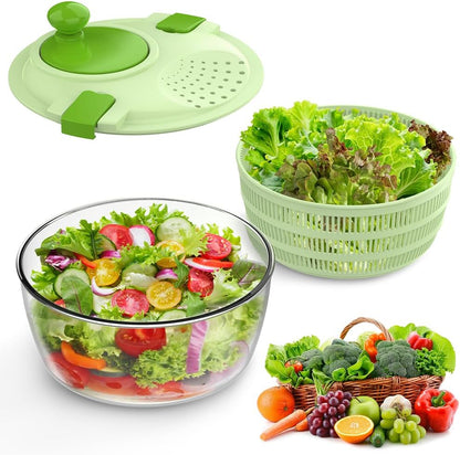 Salad Spinner - 4.4 QT Lettuce Washer with Bowl & Mesh Basket for Easy Washing & Draining