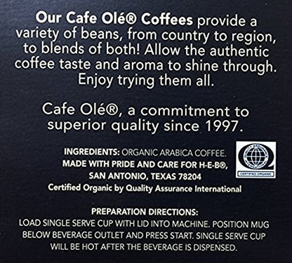 Cafe Ole Organic Guatemalan Light Roast Single Serve Coffee K-Cups