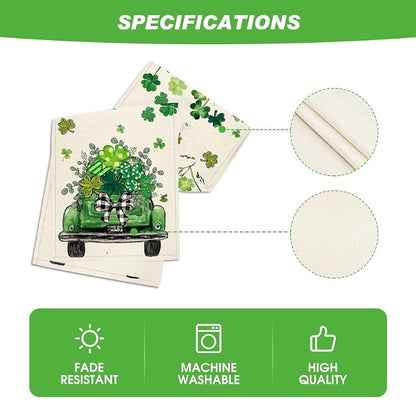 Shamrock Eucalyptus St. Patrick's Table Runner - 13x36 Inch, Beige/Green