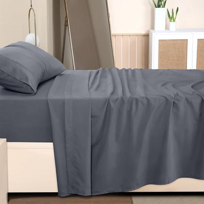 Utopia Bedding Twin XL Bed Sheets Set - Pack of 2 Sheet Sets - Perfect for Spa, Hotel, & Guest Bedroom - Brushed Microfiber - Shrinkage and Fade Resistant - Easy Care (Grey)