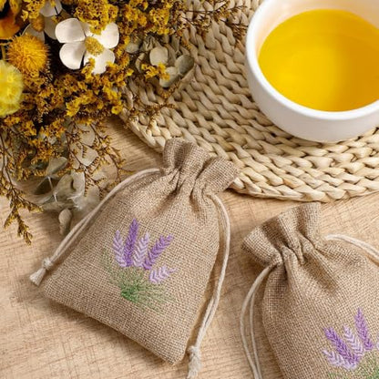 10 Pack Linen Sachet Bags for Lavender Storage - Eco-Friendly & Durable