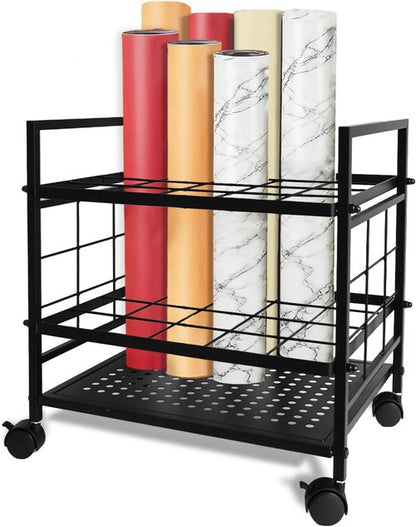 Blueprint Organizer - 20-Slot Rolling Cart for Maps, Posters & Plans | Mobile Storage Solution for Home & Office