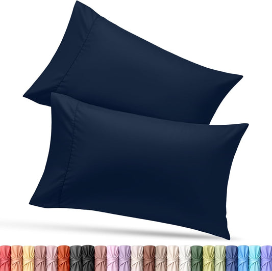 Utopia Bedding King Pillow Cases - Soft Brushed Microfiber - 2 Pack | Navy, 20 x 40 Inches