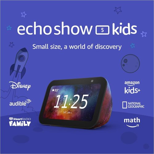 Echo Show 5 Kids by Amazon - Newest Model with Alexa + Parental Controls | Galaxy Color