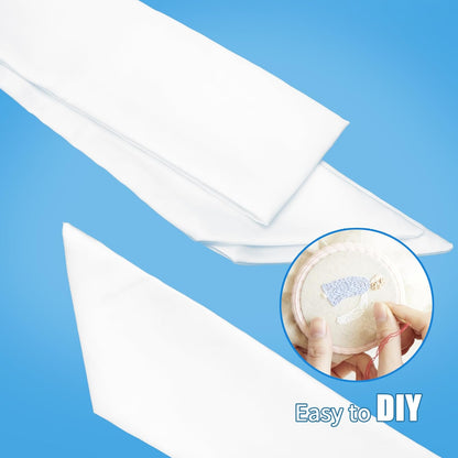 RunNico White Wreath Sash - 2 Pack, 3.3" W x 52.8" L | Perfect for Easter, Weddings, and Holiday Decor