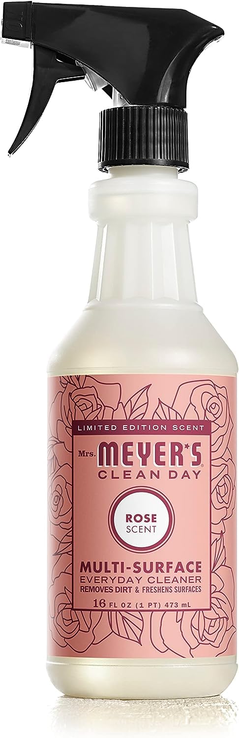 Mrs. Meyer’s Rose Scent Kitchen Basics Set, 3 ct: Dish Soap, Hand Soap, Multi-Surface Everyday Cleaner