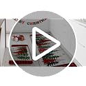 Merry Christmas Tree Red Kitchen Rugs Set of 2 - Christmas Tree Variation