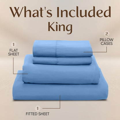 Utopia Bedding King Size Sheet Set - Soft, Breathable Microfiber | 4-Piece in Dutch Blue