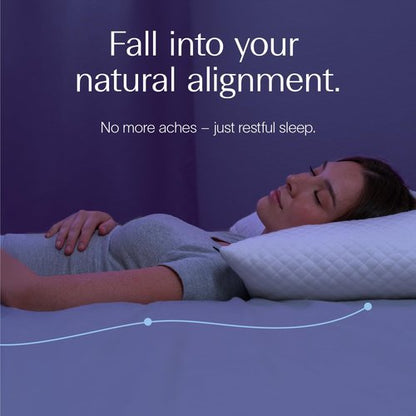 DreamyBlue Signature Pillow w/Adjustable Loft • Shredded Memory Foam Fill • Neutral Alignment for Side, Back, and Stomach Sleepers • Washable Bamboo Rayon Cover • CertiPUR-US Certified Foam (Queen)