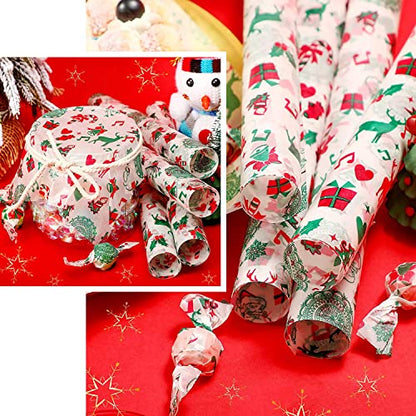 Christmas Wax Paper Sheets - 150 Pcs Food Wrapping & Picnic Tissue - Holiday Pattern Variation