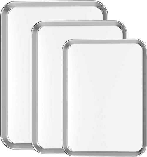 Bastwe Cookie Sheet Set - Commercial Grade Stainless Steel Baking Pans | Non-Toxic & Easy Clean