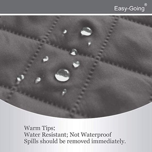 Easy-Going Reversible Couch Cover for 3 Cushion Couch Sofa Cover for Dogs Water Resistant Furniture Protector Cover with Foam Sticks Elastic Straps for Pet Cat (Sofa, Gray/Ivory)
