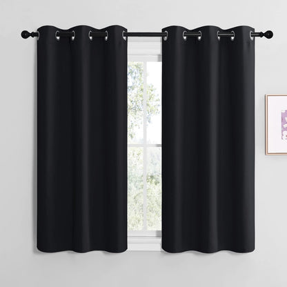NICETOWN Blackout Curtains - Thermal Insulated Draperies for Autumn/Winter | Set of 2, 42"x48", Black
