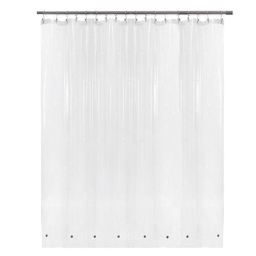 Barossa Design Extra Wide Shower Curtain Liner 108" x 72" with 8 Magnets - Waterproof PEVA Around Shower Liner for Bathroom, PVC Free, Metal Grommets - Clear, 108X72