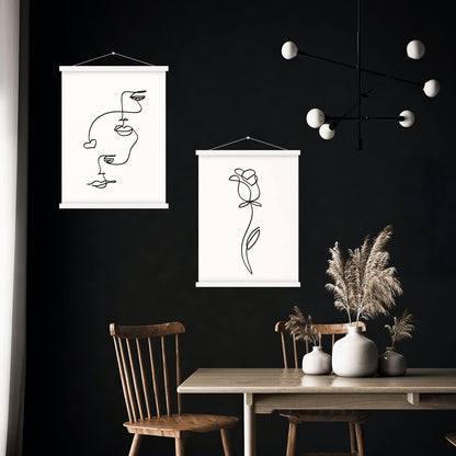 Benjia Magnetic Light Wood Poster Frame - 24x36, 24x18, 24x32 for Photos & Artwork | White Finish