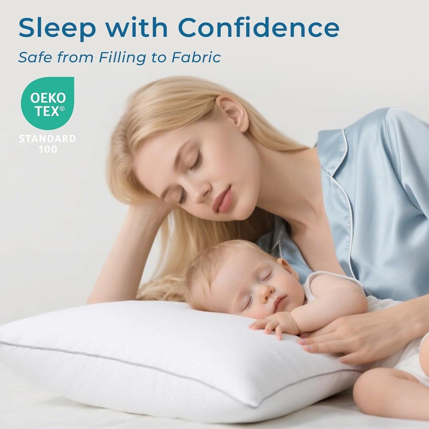 Sasttie Standard Size Pillows - Set of 4 Hotel Quality Down Alternative | Oeko-Tex Certified, Machine Washable