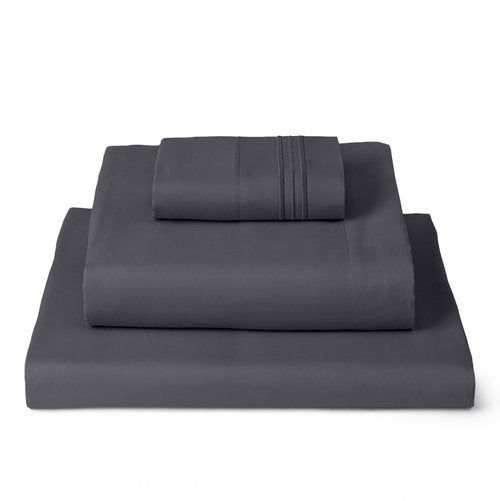 Mellanni Twin XL Sheets Set - 3 PC Iconic Collection Bedding - Hotel Luxury, Extra Soft, Cooling Bed Sheets - Wrinkle, Fade, Stain Resistant (Twin Extra Long, Charcoal)
