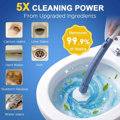 Roundsquare Toilet Bowl Cleaner - 40 Disinfecting Refill Heads & Wands | Complete Cleaning System Kit