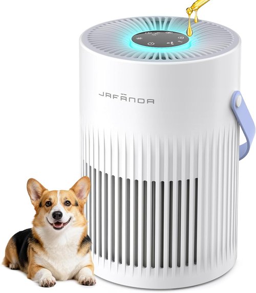 Jafända HEPA Air Purifier - Quiet Portable Air Cleaner for Home & Office | Ideal for Pet Dander, Odors, Dust (White)