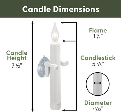 612 Vermont LED Window Candles - Battery Operated with Timer | Bright Hot Spot, Pack of 4