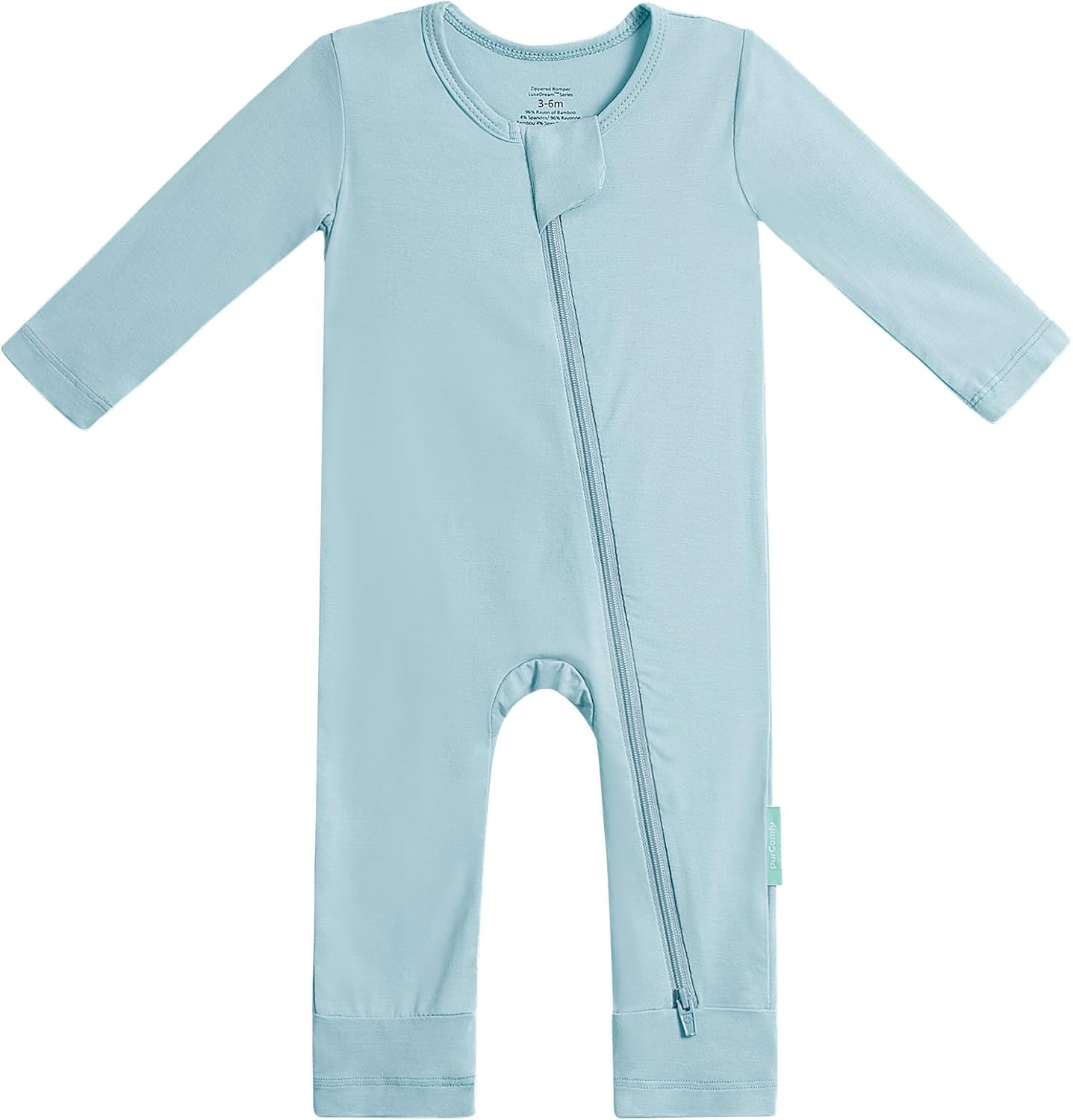 PurComfy Baby Long Sleeve Romper - Premium Soft Rayon One-Piece Pajamas with 2-Way Zipper | Unisex Coverall Sleeper