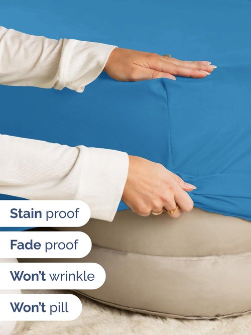 Extra Deep King Fitted Sheet - Hotel Luxury Single Fitted Sheet Only - Easily Fits 18 inch to 24 inch Mattress - Ultra Soft, Wrinkle & Fade Free w/Extra Deep Pockets - Breathable & Comfy - Denim Blue