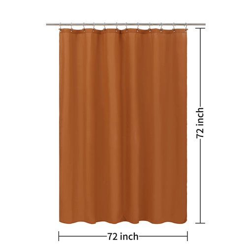 ALYVIA SPRING Burnt Orange Fabric Shower Curtain Liner Waterproof - Soft Hotel Quality Cloth Shower Liner with 3 Magnets, Light-Weight & Machine Washable - Standard Size 72x72, Burnt Orange