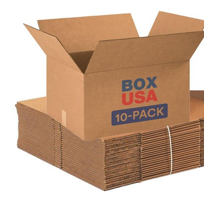 BOX USA Large Moving Boxes - 10-Pack Corrugated Cardboard 23"L x 17"W x 12"H for Shipping & Storage
