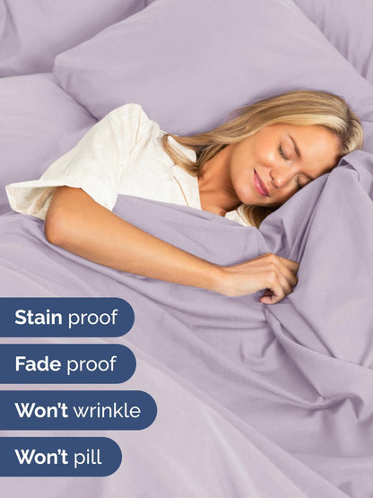 Skiennix Extra Deep Twin Sheet Set | 4-Piece Breathable Cooling Sheets - Luxury Hotel Quality - Soft Light Lavender