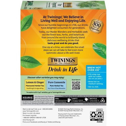 Twinings Pure Peppermint Tea K-Cup Pods for Keurig, Naturally Caffeine Free, Made with 100% Pure Peppermint, 24 Count (Pack of 4)