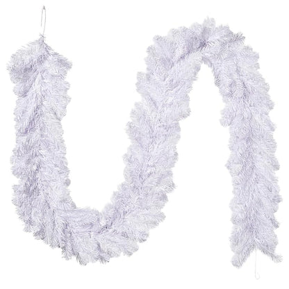 9' White Crystal Spruce Artificial Christmas Garland - Unlit, Durable Faux Garland, 210 PVC Tips - Variation: White+9' x 12"