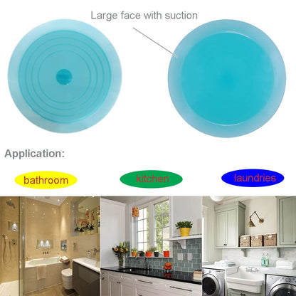 V-TOP Tub Stopper 2 Pack, 6 inches Large Silicone Drain Plug Hair Stopper Flat Suction Cover for Kitchen Bathroom and Laundry (Blue Transparent)