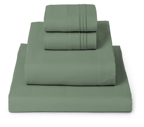 Mellanni Queen Sheets Set - 4 PC Iconic Collection Bedding - Hotel Luxury, Extra Soft, Cooling Bed Sheets - Wrinkle, Fade, Stain Resistant (Queen, Sage)
