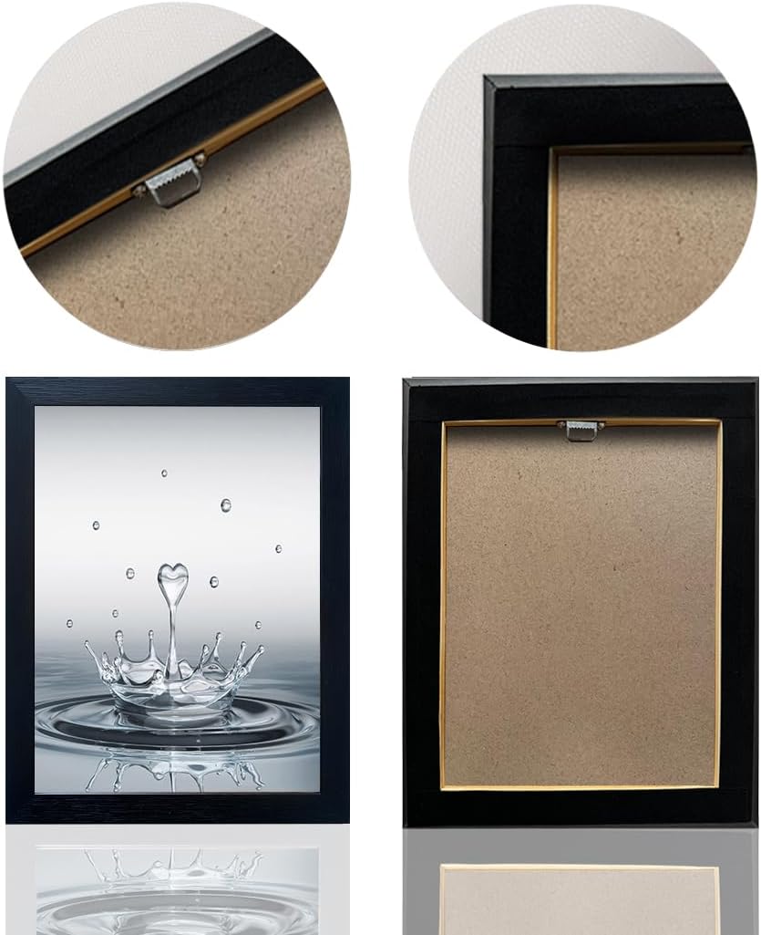 Skiennix Bathroom Decor Wall Art - Modern Heart Water Drop Canvas Print | Black Framed Design
