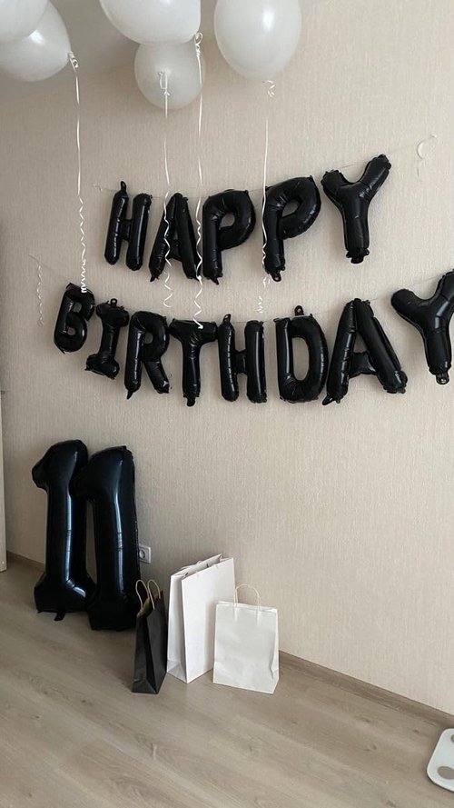 Black Number 11 Balloon - 40 Inch Foil Balloon for 11th Birthday Party Decorations