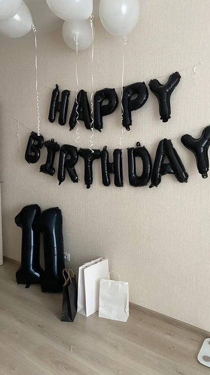 Black Number 11 Balloon - 40 Inch Foil Balloon for 11th Birthday Party Decorations