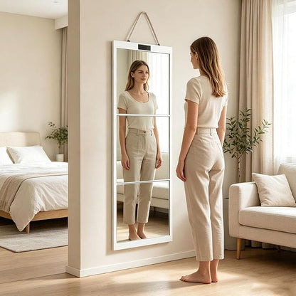 Foldable Full-Length Mirror 180cm - White, with 12" x 12" Variation Included