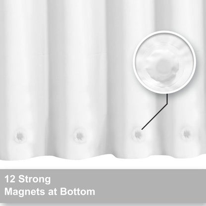 Barossa Design Clawfoot Tub Shower Curtain with 12 Magnets - 36 Metal Hooks Included, 180" W x 70" H Wrap Around, Waterproof PEVA Shower Liner for Bathroom, PVC Free, Metal Grommets - White, 180x70