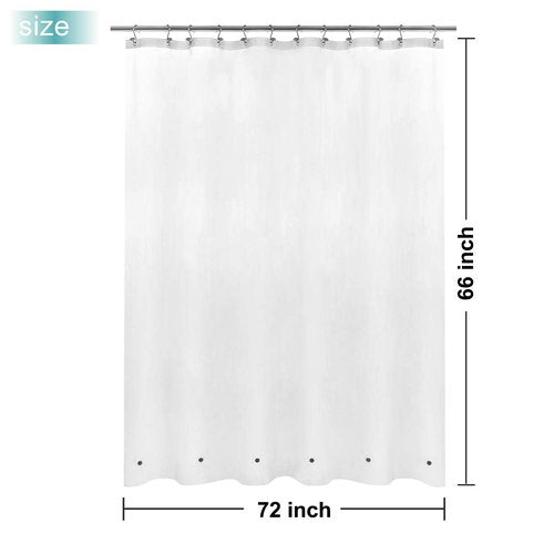 Mrs Awesome Short Shower Curtain Liner with 6 Magnets 72 x 66 inch Frosted Thick PEVA Waterproof Plastic Shower Curtain 72x66, Frost