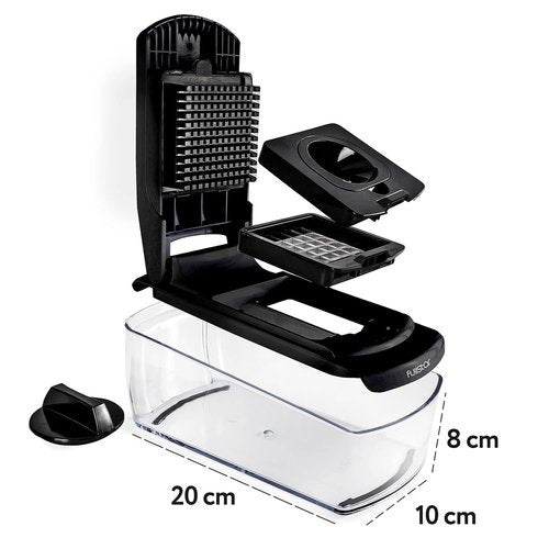 Fullstar Vegetable Chopper and Spiralizer - Food Chopper with Container, Fruit Slicer, Kitchen Gadgets & Accessories, Home Essentials (4 in 1, Black)