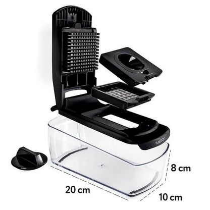 Fullstar Vegetable Chopper and Spiralizer - Food Chopper with Container, Fruit Slicer, Kitchen Gadgets & Accessories, Home Essentials (4 in 1, Black)