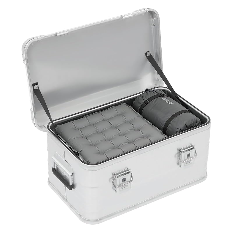 30L Aluminum Storage Box with Lid - Dustproof, Stackable with Rubber Seal & Handles - Silver