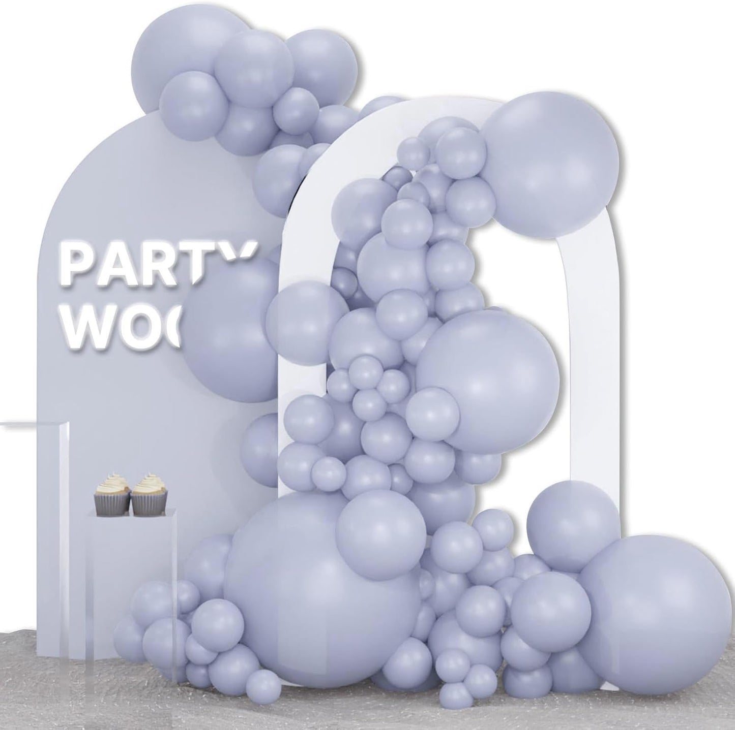 PartyWoo Dusty Blue Balloons - 127-Piece Slate Blue Balloon Arch Kit for Baby Showers & Graduations | Various Sizes