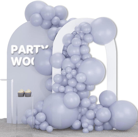 PartyWoo Dusty Blue Balloons - 127-Piece Slate Blue Balloon Arch Kit for Baby Showers & Graduations | Various Sizes