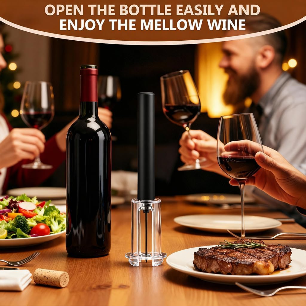 Wine Opener, NUCOKRS Effortlessly Air Pressure Corkscrew, Opens Bottles in 3-7 Pumps, No Electricity, Easy to Use, Gift for Wine Lovers